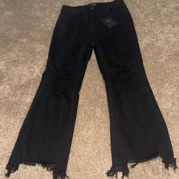 Risen Brand Distressed Black Jeans - size 1XL - NWT. B9 - Picture 1 of 8